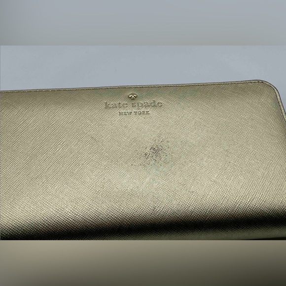 SALE - Kate Spade Gold Zip Around Wallet - Picture 5 of 9